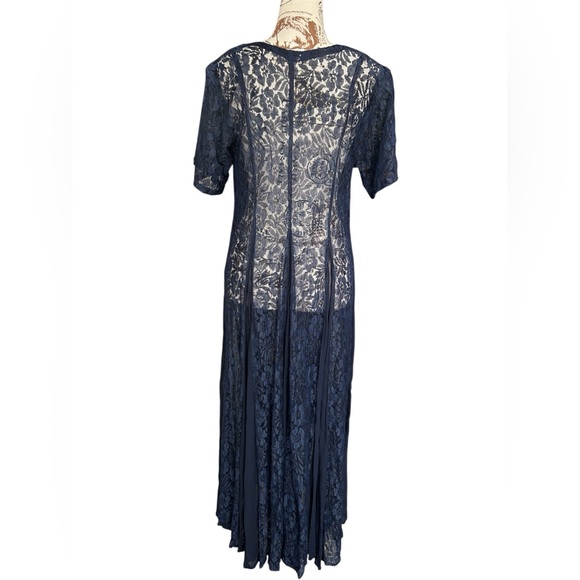 Sheer and Lace A-line Princess Dress in Navy Blue size S-M - Picture 5 of 10